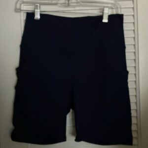 Fabletics Powerhold Navy Bike Shorts for Active Performance